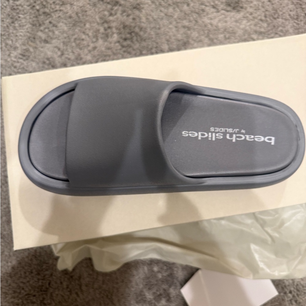 J Slides Gray Sandals Slip-On Comfort